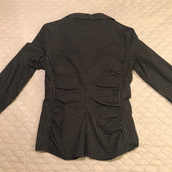 Express Portofino Button-down Shirt/Blouse in Black/Silver, Size Small - Picture 4 of 7